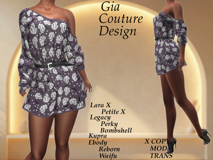 "GCD" Dorinda Belted Dress Purple