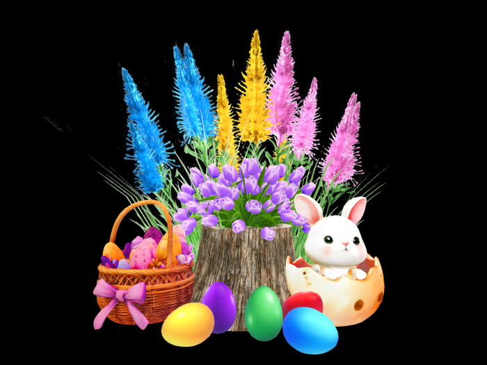 MC Easter Colorful Tulip Tree Trunk Patch