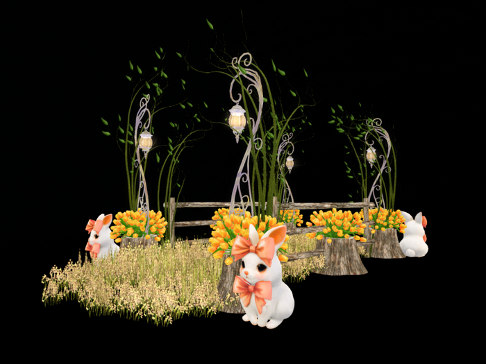 MC Easter Garden Bunny Vine Fence Set