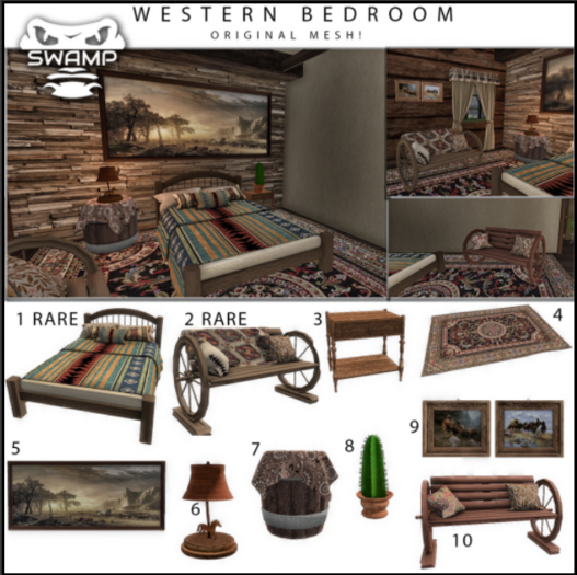{SWP} Western Bedroom Full Set with Rares