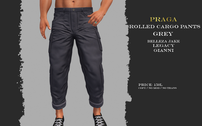 Praga Rolled Cargos - Grey