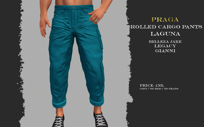 Praga Rolled Cargos - Laguna