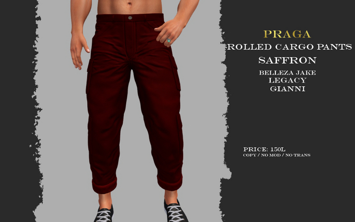 Praga Rolled Cargos - Saffron