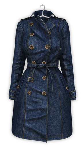 erratic / kayla - coat / dark blue denim (Maitreya LaraX, Lara PetiteX / Legacy Classic + Perky / eBody Reborn) 