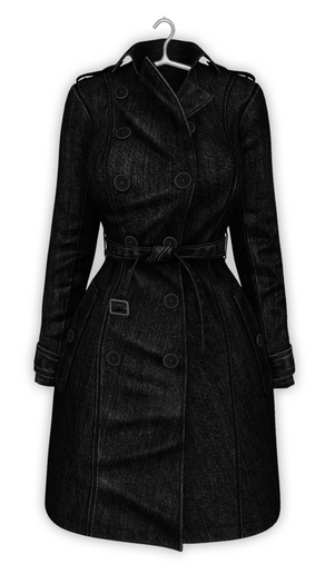 erratic / kayla - coat / black denim (Maitreya LaraX, Lara PetiteX / Legacy Classic + Perky / eBody Reborn) 
