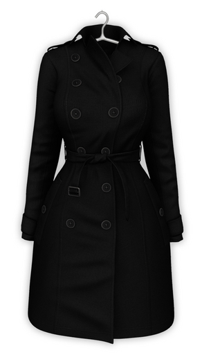 erratic / kayla - coat / black (Maitreya LaraX, Lara PetiteX / Legacy Classic + Perky / eBody Reborn) 