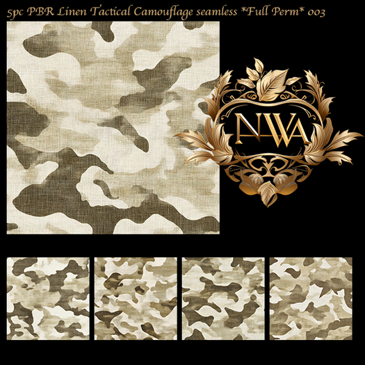 5pc PBR Linen Tactical Camouflage seamless *Full Perm* 003