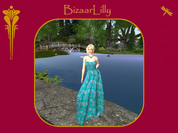 Gilded Age ~ Jeweled Cascade Gown ~ Turquoise