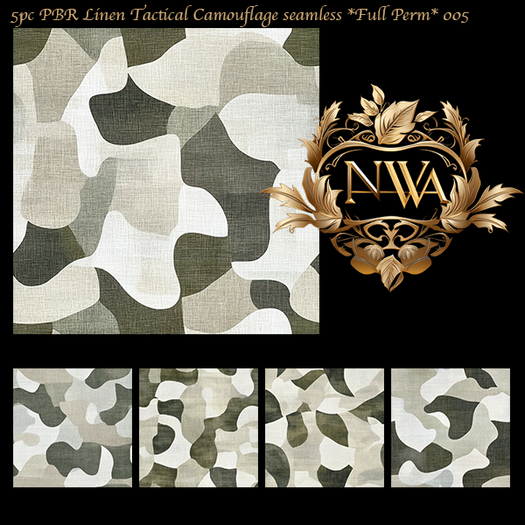 5pc PBR Linen Tactical Camouflage seamless *Full Perm* 005