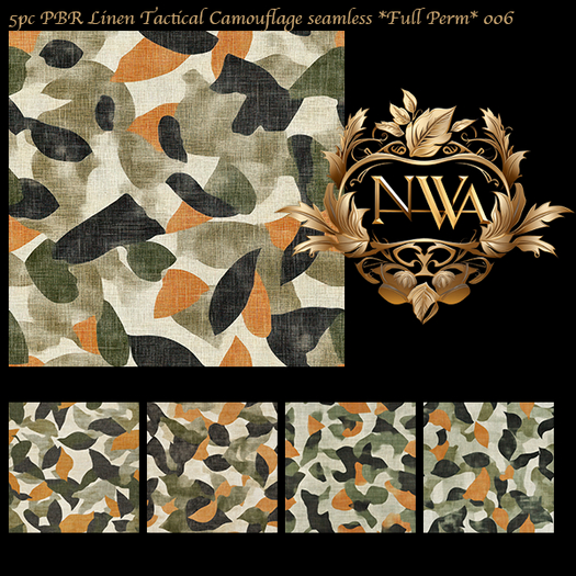 5pc PBR Linen Tactical Camouflage seamless *Full Perm* 006