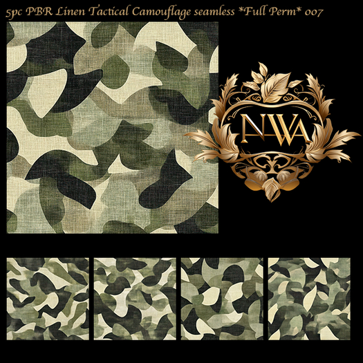 5pc PBR Linen Tactical Camouflage seamless *Full Perm* 007