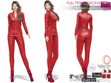 Full Perm Red Leather Jumpsuit For Ocacin Maitreya 5.3 LaraX Belleza All Slink Ebody Tonic Tmp Fitmesh
