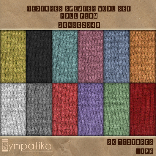 [Sympatika] 2K Textures FullPerm Sweater Wool Pack