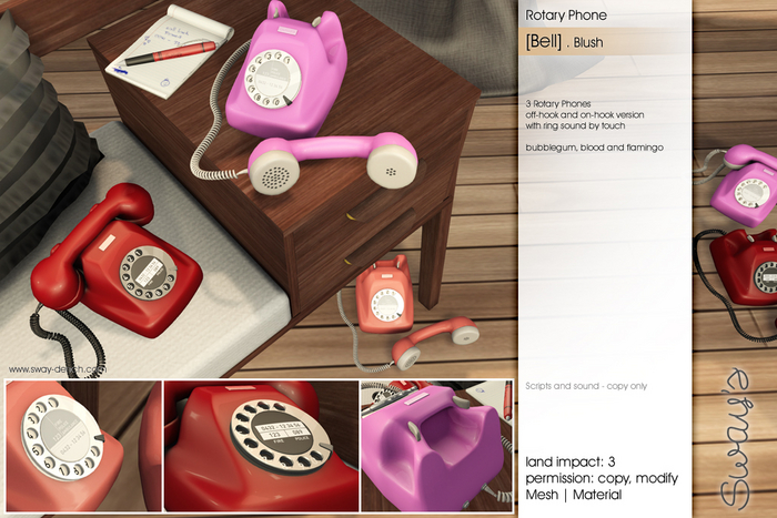 Sway's [Bell] Rotary Phone . Blush