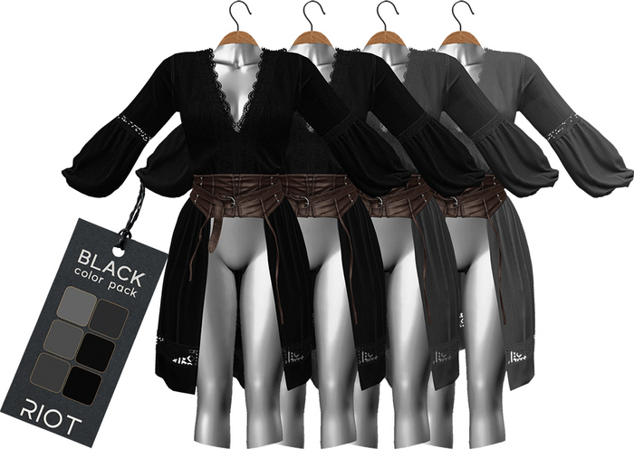 RIOT / Tanya Tops - Blacks Pack