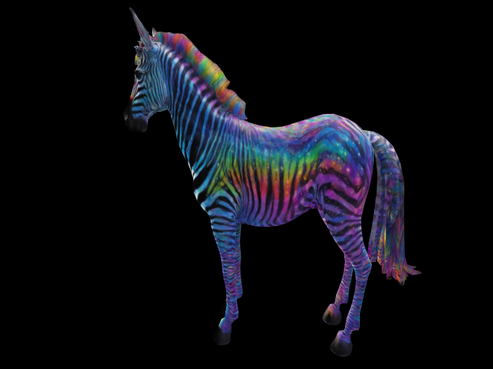 HB: Rainbow Zebra Statue FuLL PERM