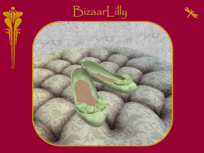 Gilded Age ~ Ruffled Lace Slippers ~ Spring