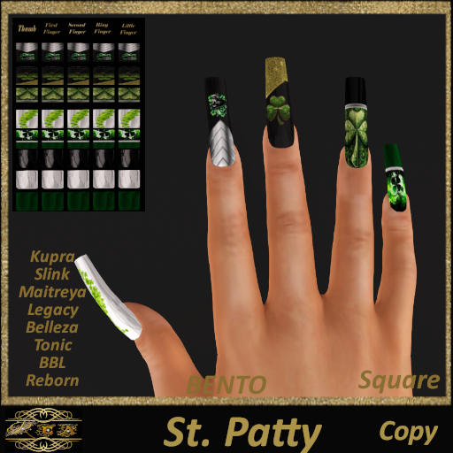 ::REA:: St. Patty Square Bento NaIls