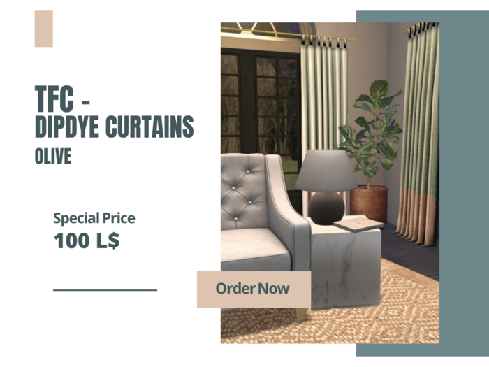 TFC - Dipdye curtains olive c/m