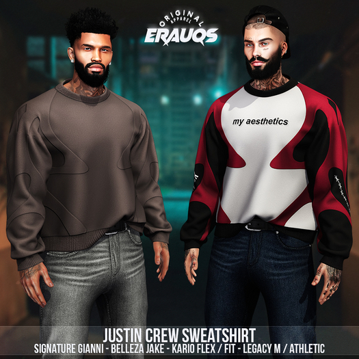 [ ERAUQS ] - Justin Crew Sweatshirt - Fatpack