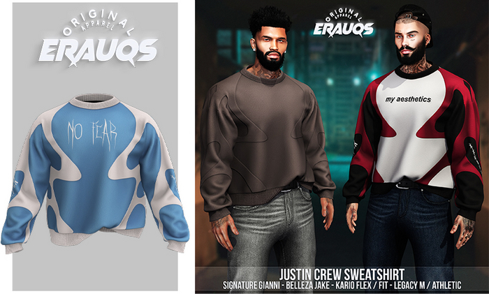 [ ERAUQS ] - Justin Crew Sweatshirt - 09