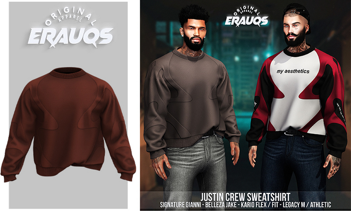 [ ERAUQS ] - Justin Crew Sweatshirt - 11