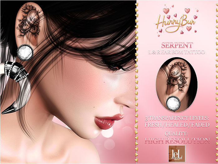 HB / Serpent EvoX L & R Ear Tattoo / Separate BOM Layers /