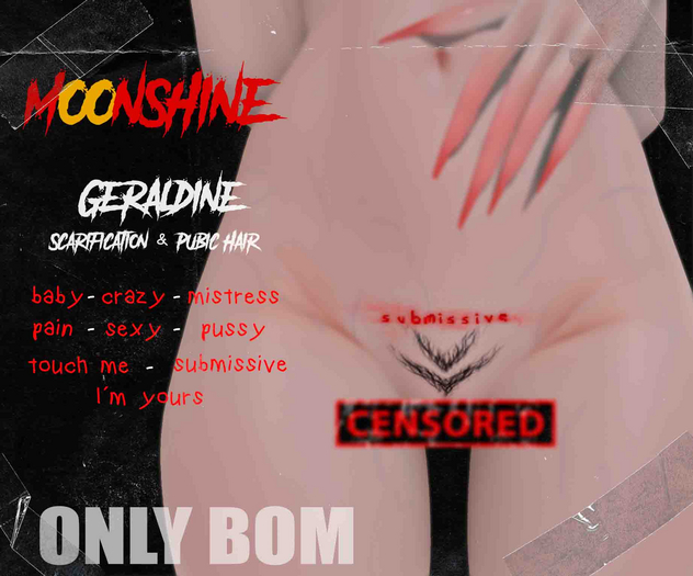 ::moonshine:: Geraldine Scarification & Pubic Hair (add)