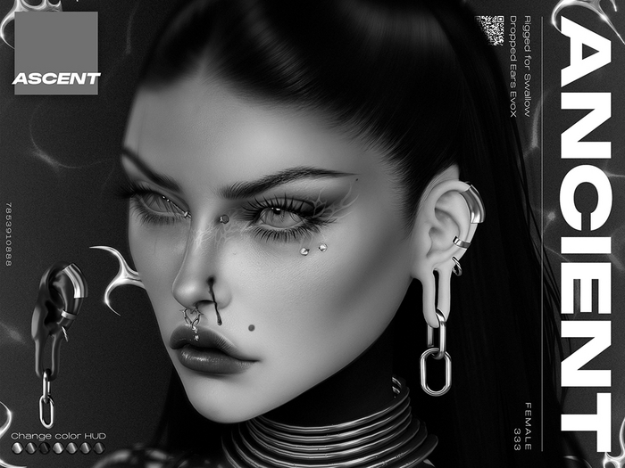 ASCENT - DEMO Ancient Earrings (Dropped Ears F)