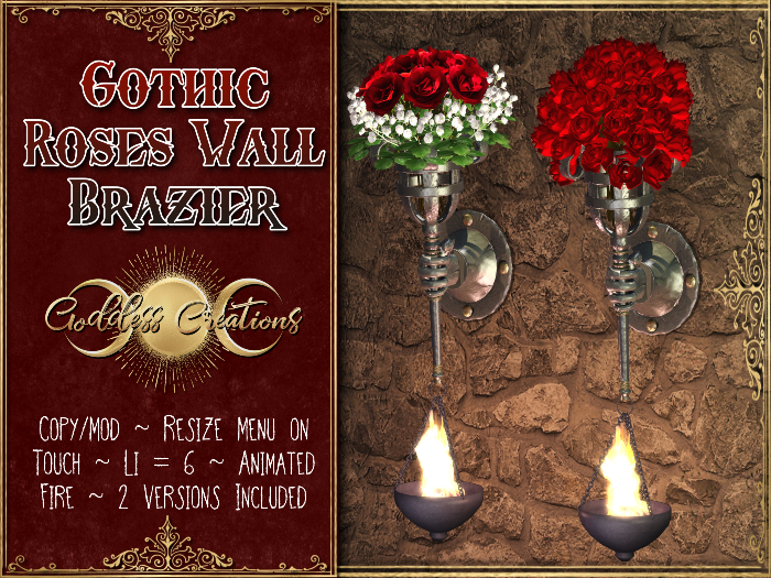 )O( GC: Gothic Roses Wall Brazier 