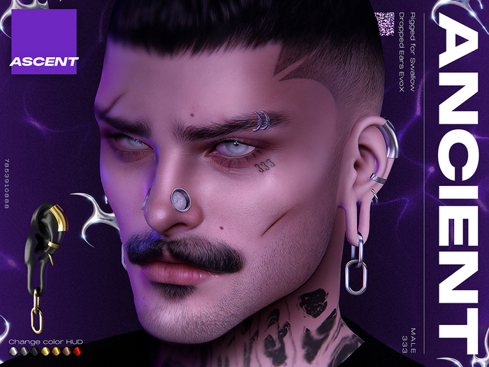 ASCENT - Ancient Earrings (Dropped Ears M)