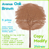 Avenue Oak BROWN - low prim fully sculpted tree