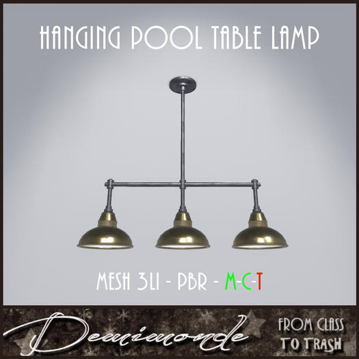 [CYN] Pool Table Lamp w/projection - brass & iron PBR Update
