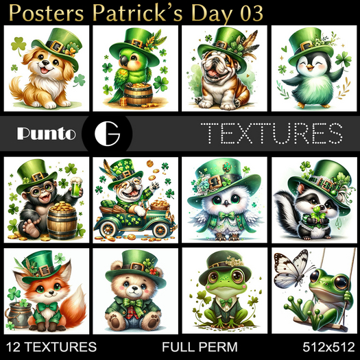 Full Perm Textures - Posters Patrick's Day 03