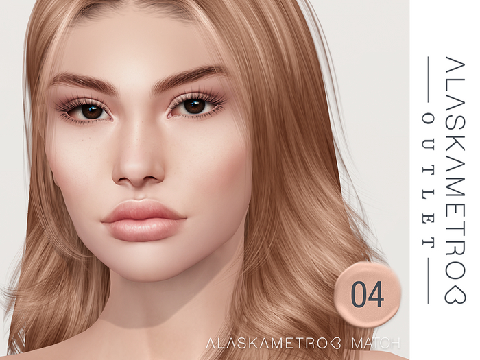 A<3 Outlet "Alicia" Catwa bakes-on-mesh face skin - ALASKAMETRO<3 Match Tone 04