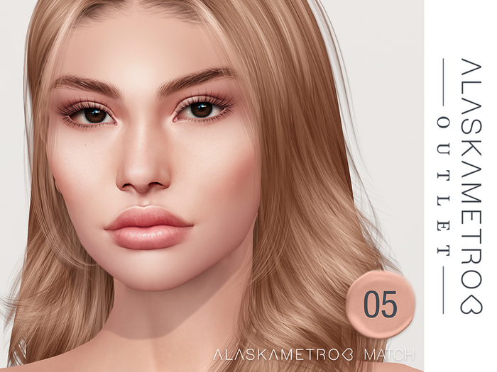 A<3 Outlet "Alicia" Catwa bakes-on-mesh face skin - ALASKAMETRO<3 Match Tone 05