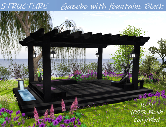 GAZEBO - with fountains Black