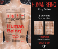 Mad' - Human Being BackTattoo [APPLIERS]
