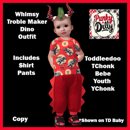 (PD) Whimsy Trouble Maker Dino Outfit