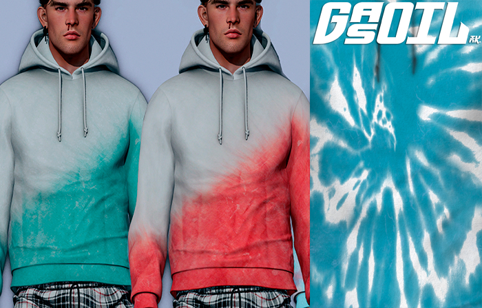 [GL - inc.] - Owen HOODIE Tie Dye Blue