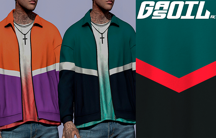 [GL - inc.] - Owain Windbreaker Green Red Black
