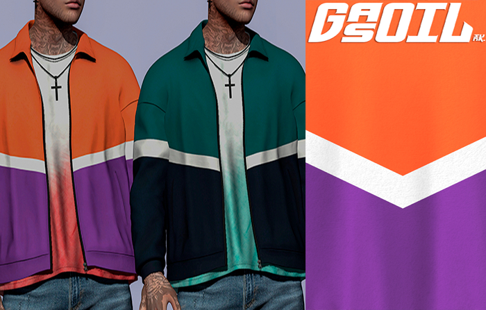 [GL - inc.] - Owain Windbreaker Orange White Violet