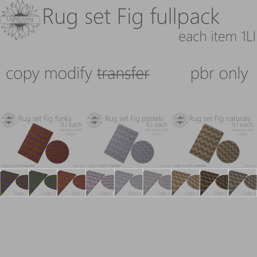 ~LLc~ Rug Set Fig fullpack w. texture HUDs