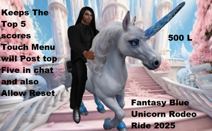 Fantasy Blue Unicorn Rodeo Ride 2025