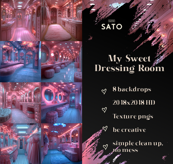 SATO - My Sweet Dressing Room backdrops (UNPACK)