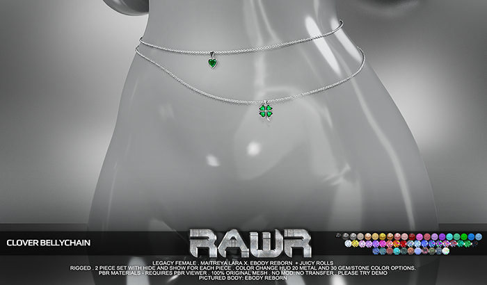 RAWR! Clover Bellychain (add me)