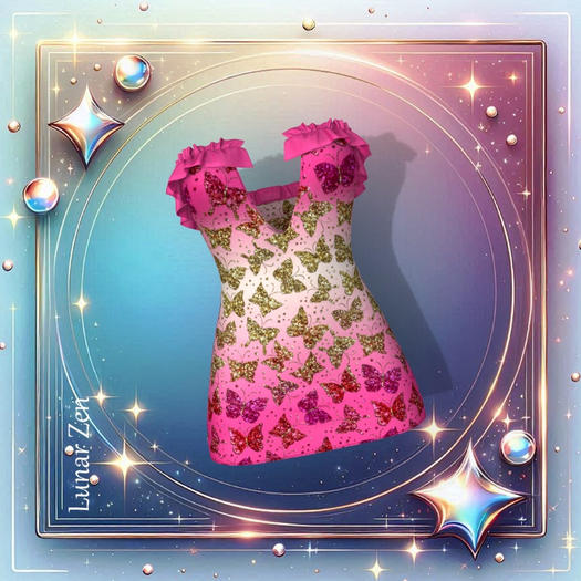 Butterfly Ruffle Dress Waifu