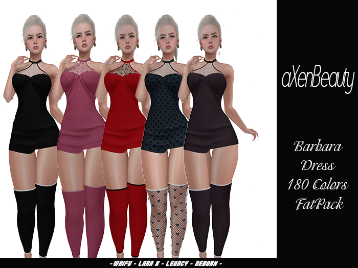 aX: Barbara Dress 180 Colors FatPack