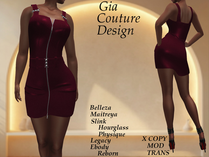 "GCD" Roz Leather Dress Red