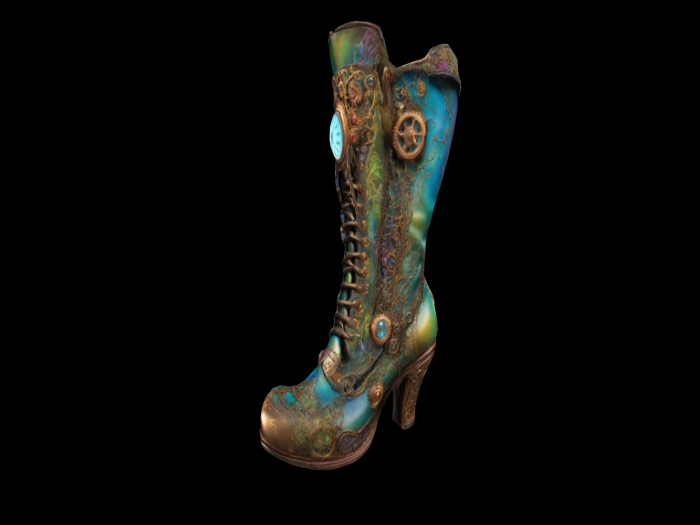 HB: Steampunk Boot Pot Planter FULL PERM